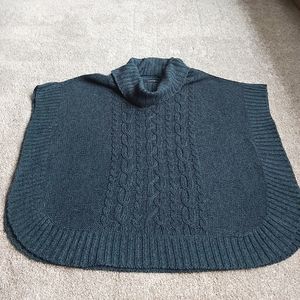 George Teal Cable Knit Poncho Sweater